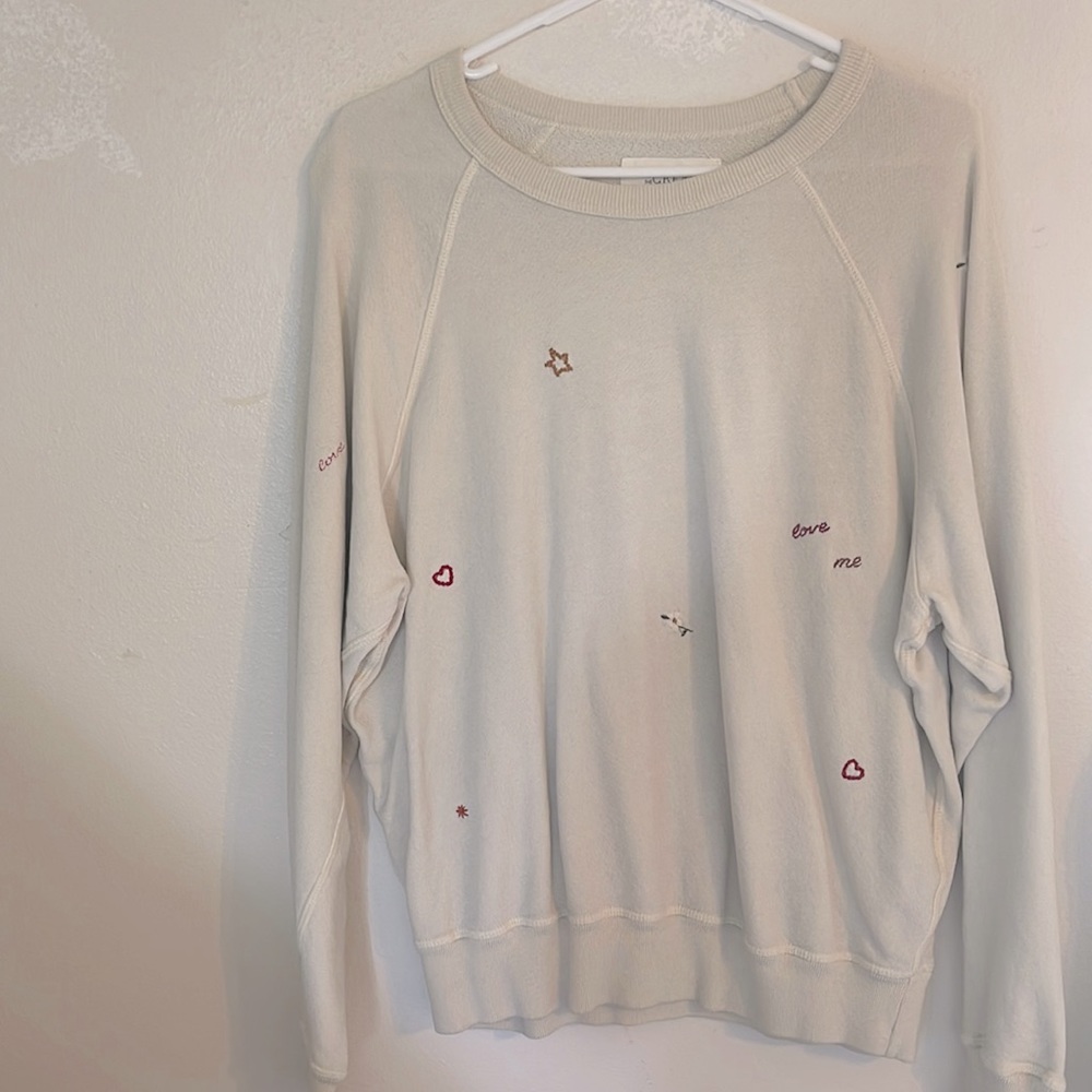 The Great Embroidered Sweatshirt | Washed White